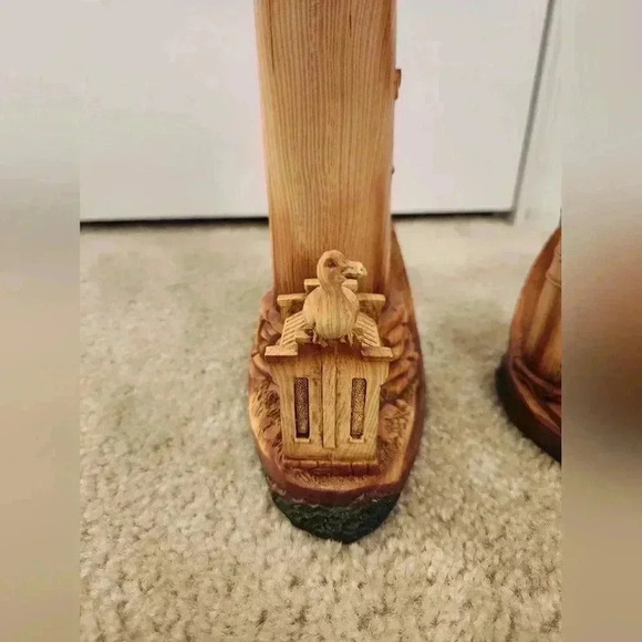 Lot Of 3 Nautical Lighthouse Faux Wood Sculptures - Picture 2 of 8